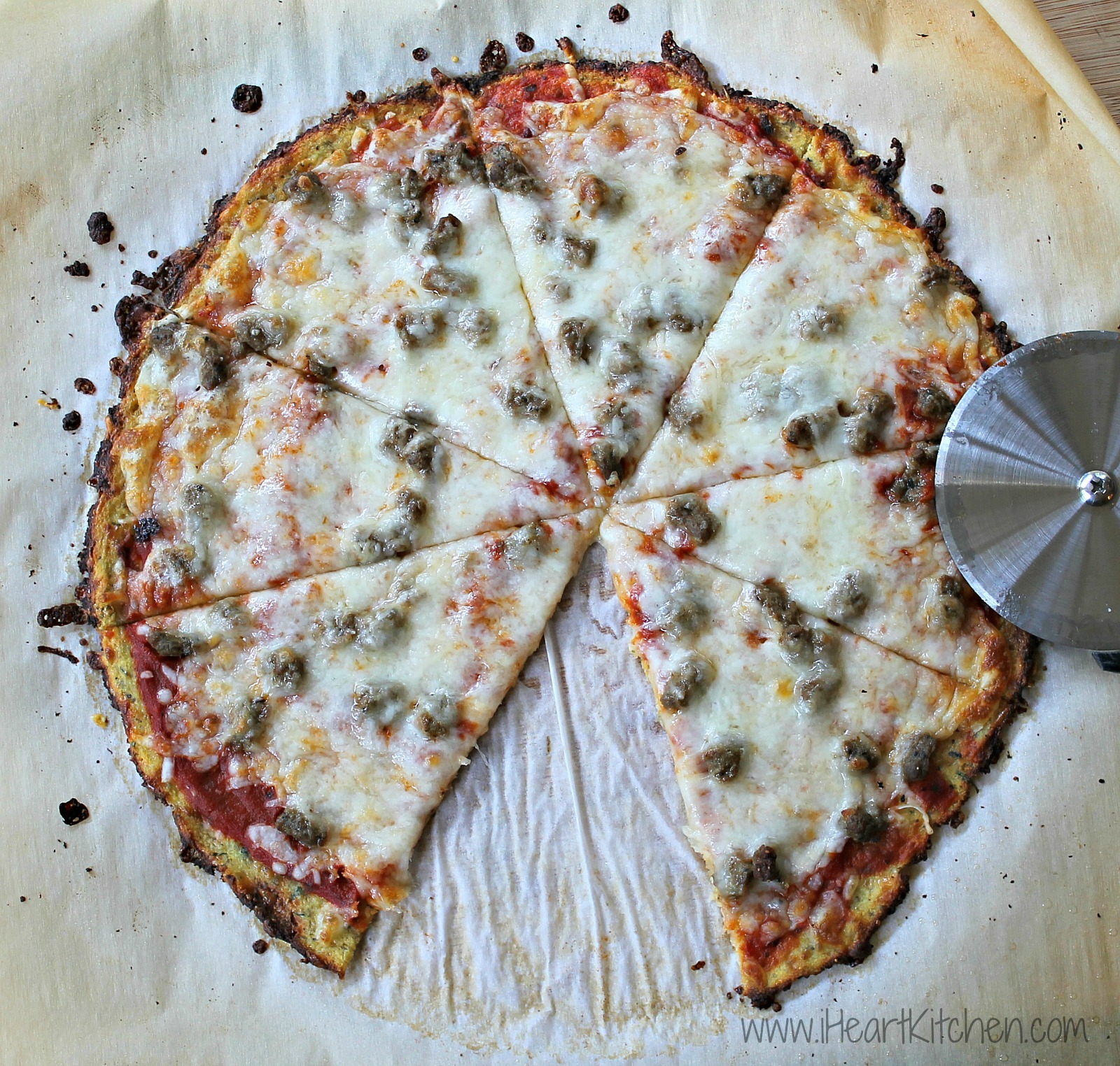 Cauliflower Crust Pizza Easy Delicious I Heart Kitchen