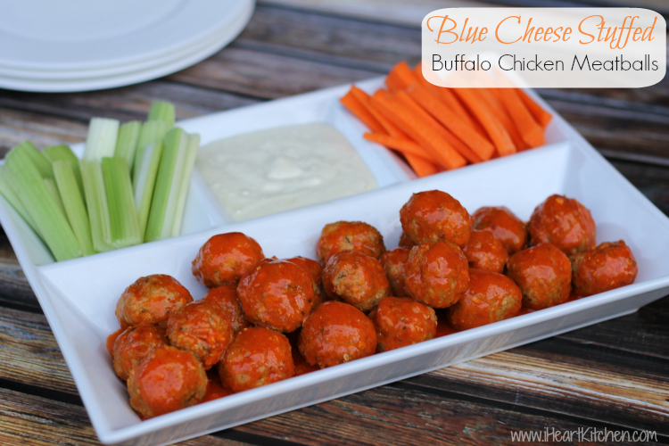 Soak træthed Atomisk Blue Cheese Stuffed Buffalo Chicken Meatballs - I Heart Kitchen