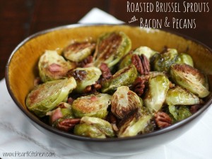 Roasted Brussel Sprouts with Bacon & Pecans
